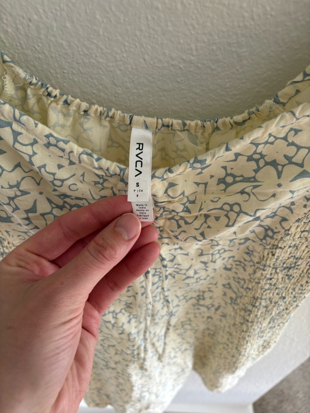 RVCA Pale Yellow Floral Tie-Front Mini Dress - Picture 5 of 11